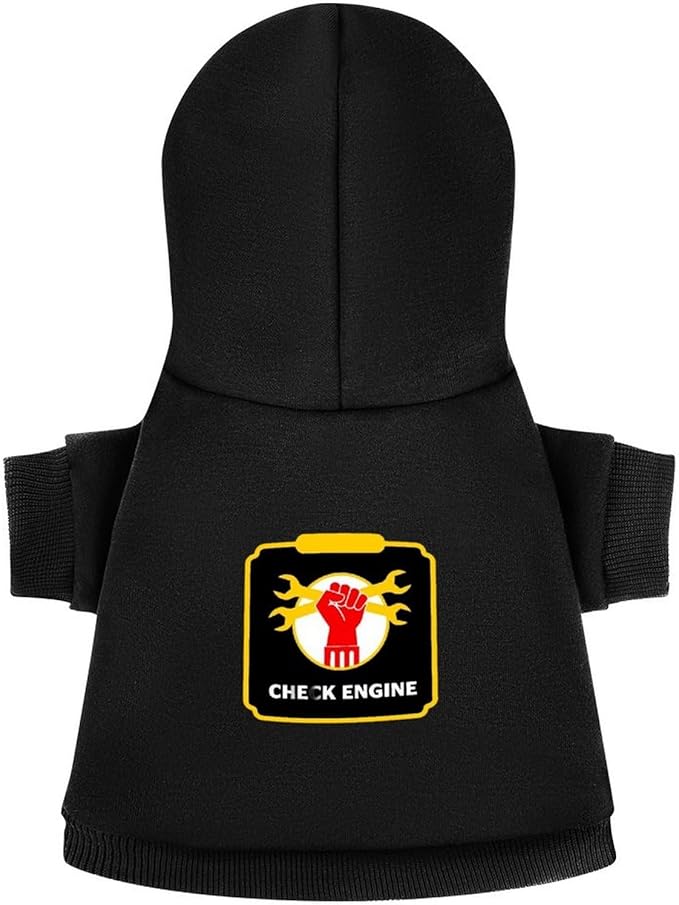 Dog Sweater Hoodie with Hat Check Engine Light Diagnostic Tool Puppies Coat Hooded Sweatshirt Pullover Pet Puppy Cat Clothes for Small Medium Large S