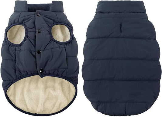 ASENKU Dog Winter Coat - Waterproof Windproof Dog Jacket, Warm Snowproof Doggie Puffer Vest for Cold Weather, Lightweight Snow Coats for Small Medium Large Dogs (3XL, Blue)