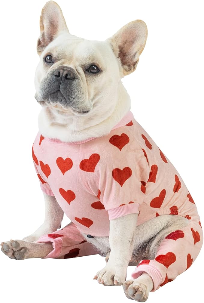 CuteBone Soft & Stretchy Dog Pajamas - Cozy Pet Jammies Breathable Jumpsuit for Small Dogs - All-Season Comfy Outfit Easy-On Pullover Design - Keeps Pets Warm & Comfortable P201S