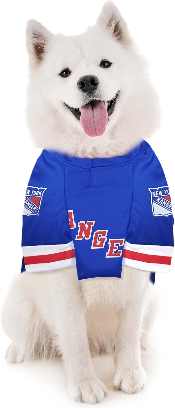 Pets First NHLPA Adam Fox Mesh Jersey for Dogs & Cats, New York Rangers Foxy-23 Dog Jersey, Size Large, Licensed Dog Jersey with Your Favorite Hockey Team Player