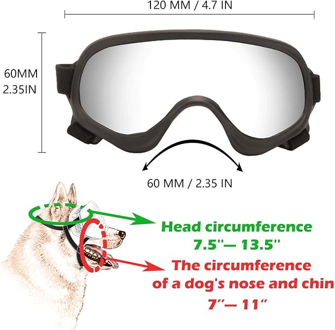 Dog Sunglasses,Doggles Anti-UV Protection, Pet Sunglasses with Adjustable Strap, Suitable for Motorcycle Car Driving Bike Riding Hiking Swimming Wind Dust Fog Dog Eye Protection