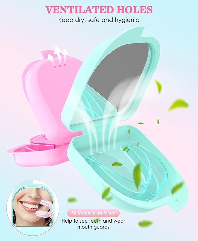 Anti Grinding Guard, Mouth Guard for Grinding Teeth at Night, 2 Color Night Guards for Teeth Grinding, Mouth Guard for Sleeping, Mouthguards for Grinding of Teeth, 4 Pcs/2 Sizes