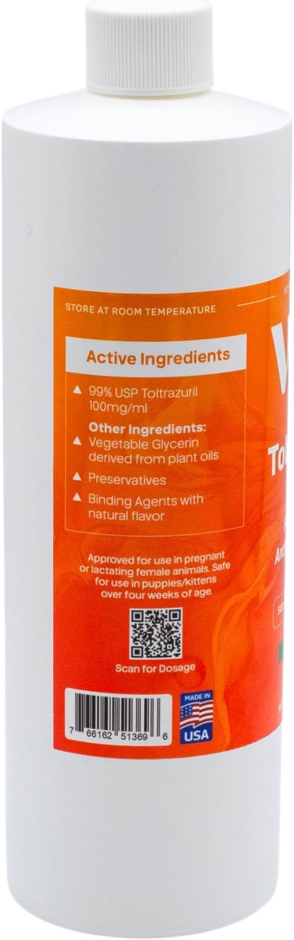 Toltrazuril 10.0% for Horses, Dogs, Cats, 500mL/16.9 Ounce, for Non-Food Chain Animals, Alfalfa