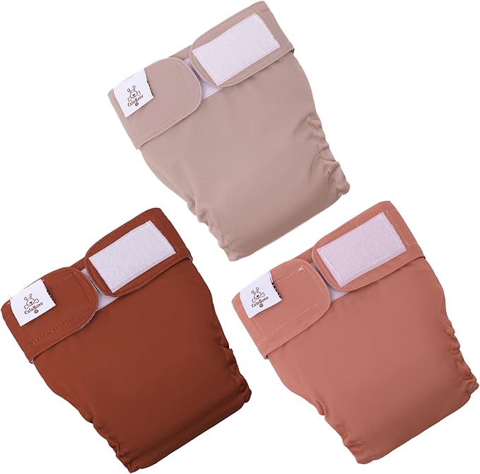 CuteBone Washable Dog Diapers Female No Tail Hole 3 Pack Reusable Doggie Period Training Pants for Docked-Tail Frenchie French Bulldog Boston Terrier Without Tail WWD22S