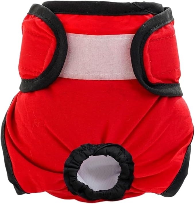 Pet Female Dog Aunt Napkin Sanitary Napkin Safety Pants Anti-mating Anti-Harassment Physiological Pants Dog Clothes(Red,S)