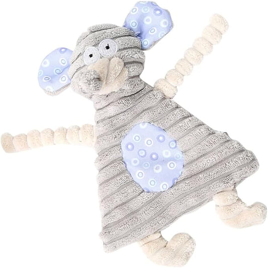 Dog Toys Corduroy Molar Pet Toys Sound for Chewing Playing Cute Stuffed Animal for Home and Grey