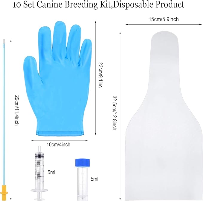 BBTO 10 Set Artificial Insemination Dog Breeding Kit Canine Breeding Kit Insemination Breeder Supplies Pet Supplies for Small Medium Breeds