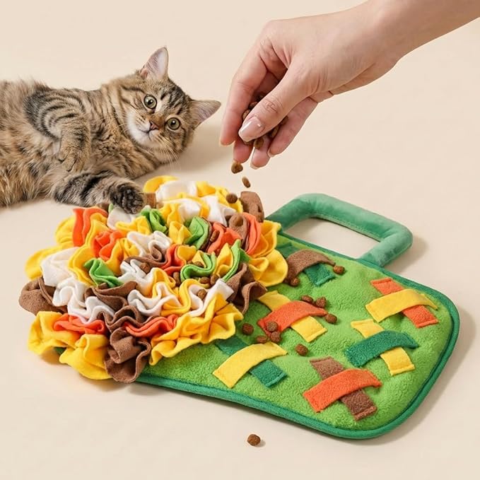 Snuffle Mat for Dogs & Puppies, Interactive Dog Puzzle Toys for Boredom & Anxiety Relief, Washable Slow Feeder Dog Bowl Mat, Non-Slip Foraging Enrichment Training Pad for All Breeds, 20.47“x18.11"