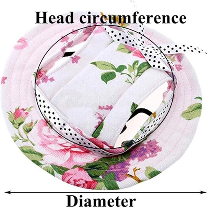 Round Brim Princess Hat Visor Hat Pet Dog Mesh Porous Sun Hat with Ear Holes for Small, Extra Small Dog Teddy, Pug, Chihuahua, Shih Tzu, Yorkshire Terriers, Papillon T-Green L