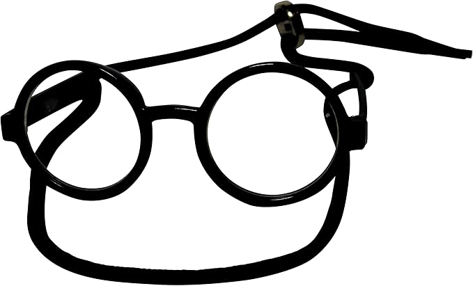 G015 Dog Cat Pet Costume Glasses Goggles for Small Breeds up to 15lbs (Round Black-Clear Lens)