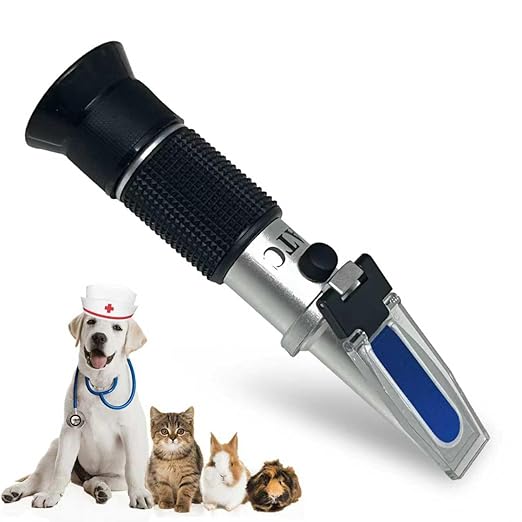 Professional 3-in-1 Veterinary Refractometer with ATC - Urine Specific Gravity & Serum Protein Tester for Dogs & Cats - Practical Gift for Vet Students & Pet Owners