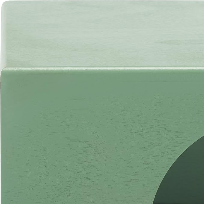 SAFAVIEH Home Collection Bean Mid-Century Sage Green Square Covered Cave Small Pet Cat Bed (Fully Assembled)