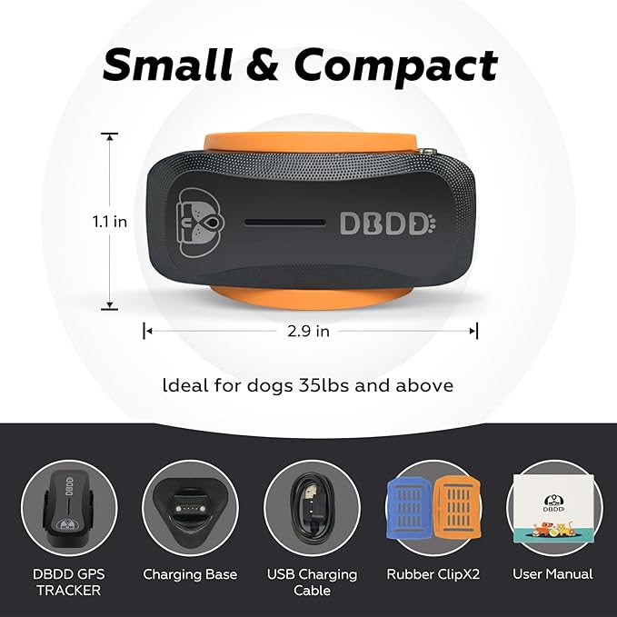 AI GPS Tracker for Dogs (30lbs+), Real Time Location and AI Vet Health Management, Electronic Fence, Waterproof, iOS and Android Universal (D5-Black)