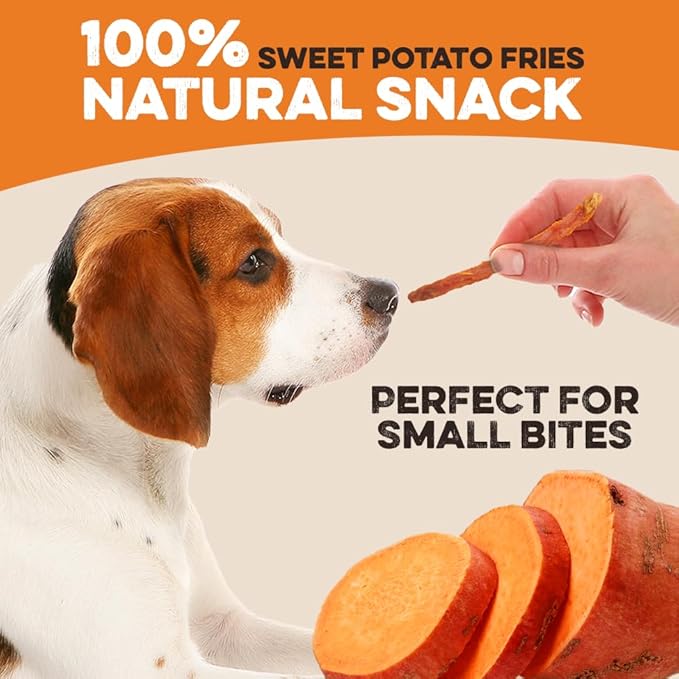 BRUTUS & BARNABY Sweet Potato Dog Treats- No Additive Dehydrated Sweet Potato Fries, Grain Free, Gluten Free and No Preservatives Added (5lb)