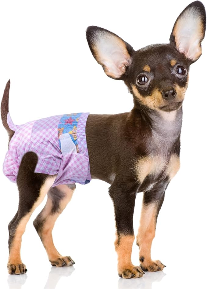 Disposable Female Dog Diapers, Puppy Diapers with Adjustable Elastic Waistline for Female Dog or Cat in Heat, Incontinence, Diaper with Wetness Indicator, XS-20 Count