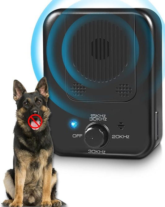 Anti Barking Control Device, up to 50FT Ultrasonic Anti Barking Device Dog Bark Deterrent with 4 Adjustable Sensitivity Modes & 0-9 Frequency Levels, Dog Behavior Training for Outdoor Silencer
