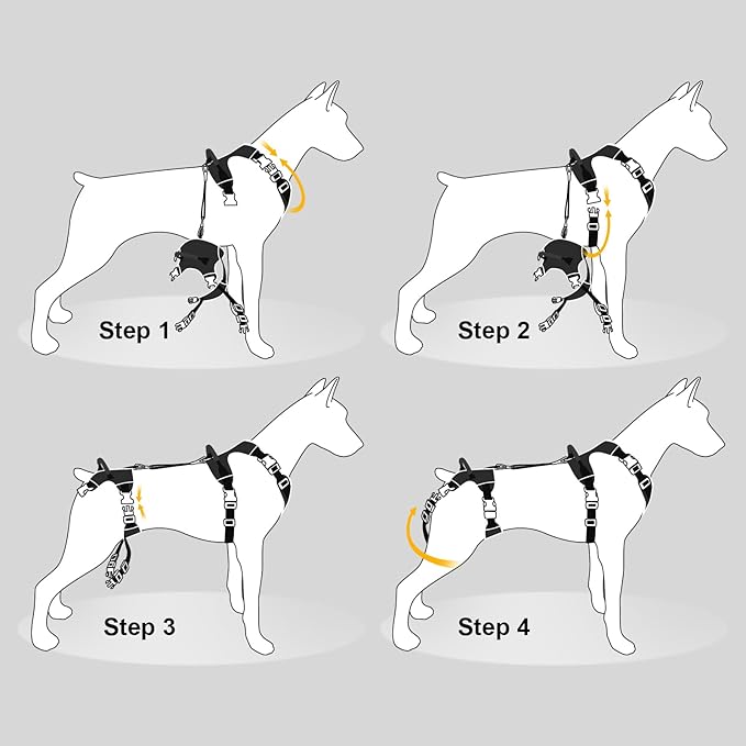 Dog Lift Harness, Dog Lift Sling Carrier with Handle & Shoulder Sling, Support Harness for Rear Back Legs Helps,Disabled,Arthritis,Joint Injuries,Paralysis Up Stairs（Black,Large）