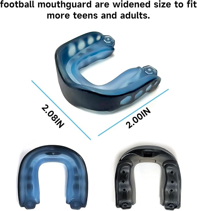 2 Pack Football Mouthguard,Sports Mouth Guard with Straps and Case,Youth Football Mouthpiece Mouth Protectionfor Kid&Youths,Youth Mouth Guard Mouthpiece for Boxing,Lacrosse,Basketball,Hockey,MMA