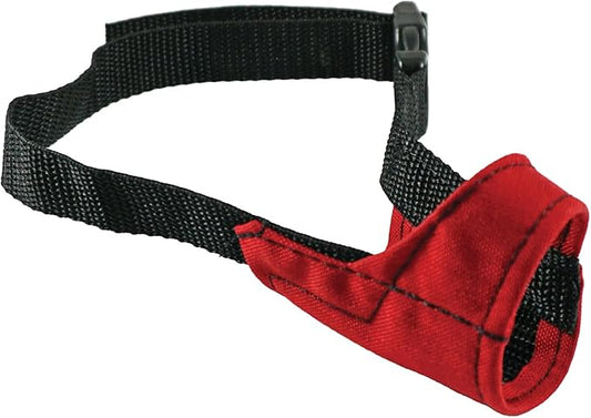 JorVet Soft Dog Muzzle | Adjustable, Breathable Nylon for Preventing Biting | Comfortable & Secure Fit for Small Dogs – Perfect for Everyday Walks, Vets & Grooming | Red