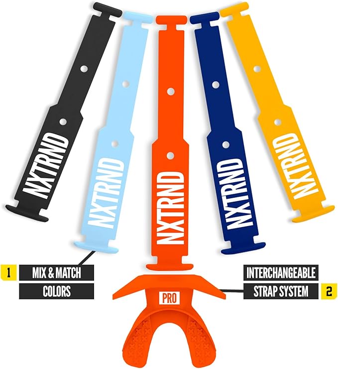 Nxtrnd One Pro Football Mouth Guard, Interchangeable Strap, Fits Adult & Youth (Orange)