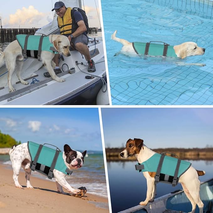 Doglay Dog Life Jacket, Dog Life Vest for Swimming Boating, Adjustable Puppy Life Jacket with Reflective Stripes, Superior Buoyancy Dog Swimming Vest for Small Medium and Large Dogs