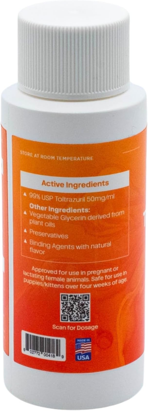Toltrazuril 5.0% for Horses, Dogs, Cats, 60mL/2 Ounce, for Non-Food Chain Animals, Peanut Butter
