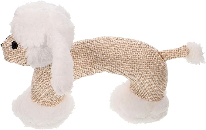 SUPVOX 1pc Plush Pet Toy Squeakers and Chew Toy for Dogs and Puppies for Teething and Boredom Relief Beige Poodle