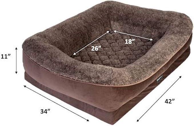Beautyrest Ultra Plush Cuddler Dog Bed (Large, Brown)