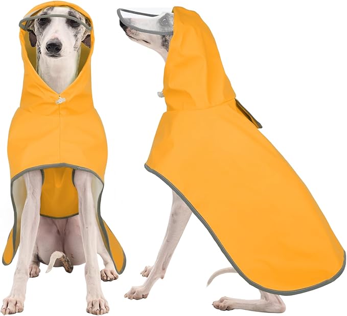 FUAMEY Extra Large Dog Raincoat | Clear Hood, Waterproof, Forest Adventures, Reflective Strips, Belly Coverage, Labrador