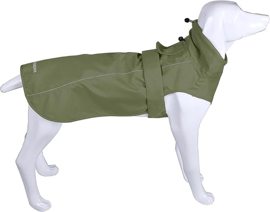 Adjustable Waterproof Dog Raincoat for Dogs,Lightweight Pet Rain Jacket Puppy Clothes with Reflective Strip for Small Medium Large Dogs (Army Green, XXX-Large)