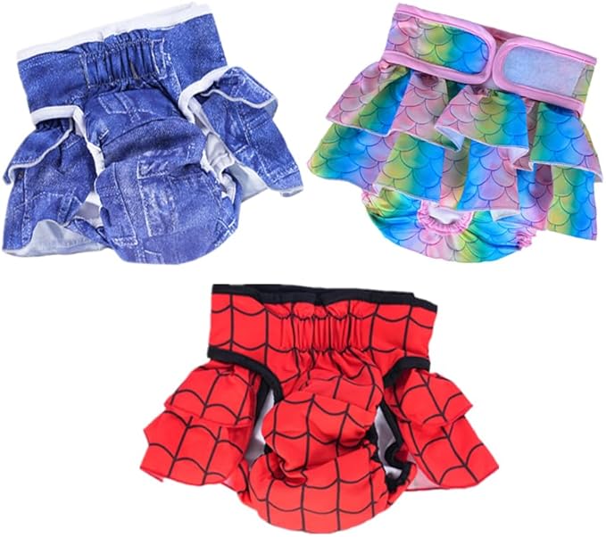 Female Dogs Physiological Pants, Highly Absorbent Diaper for Female Dog in Heat, Incontinence, Excitable （ XL Size，Waist Circumference Between 23.5-32 inches）