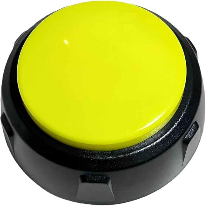 Dog Buttons for Communication, Recordable Button for Dog Starter Training, 30-Second Custom Voice Buzzer, Funny Gag Gift for Coworkers, Portable 3x3 Inch Desktop Memo. (Yellow, Colour)