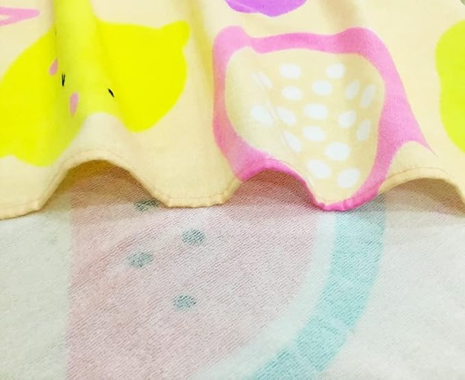 YIFONTIN Beach Towel for Kids Velour Terry Blanket Throw 100% Cotton 25.5X51 inches for Swimming Bath Travel Camping and Picnic, Pineapple Watermelon.
