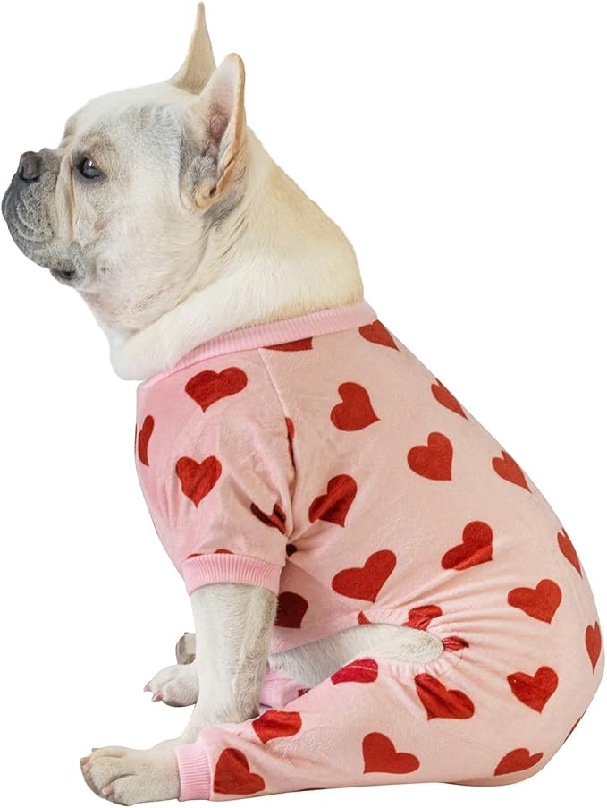 CuteBone Soft & Stretchy Dog Pajamas - Cozy Pet Jammies Breathable Jumpsuit for Small Dogs - All-Season Comfy Outfit Easy-On Pullover Design - Keeps Pets Warm & Comfortable P201S