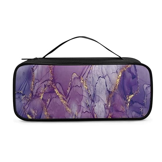 Gomyblomy Stethoscope Bag with Extra Pocket for Nurse Doctors, Purple Marble Print Stethoscope Case Large Capacity Stethoscope Holder for Classic III, Lightweight II S.E Stethoscope