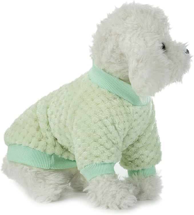 Dog Sweater, 3 Pack Dog Sweaters for Small Medium Dogs or Cat, Warm Soft Flannel Pet Clothes for Dogs Girl or Boy, Dog Shirt Coat Jacket (Small, Pink+Purple+Light Green)