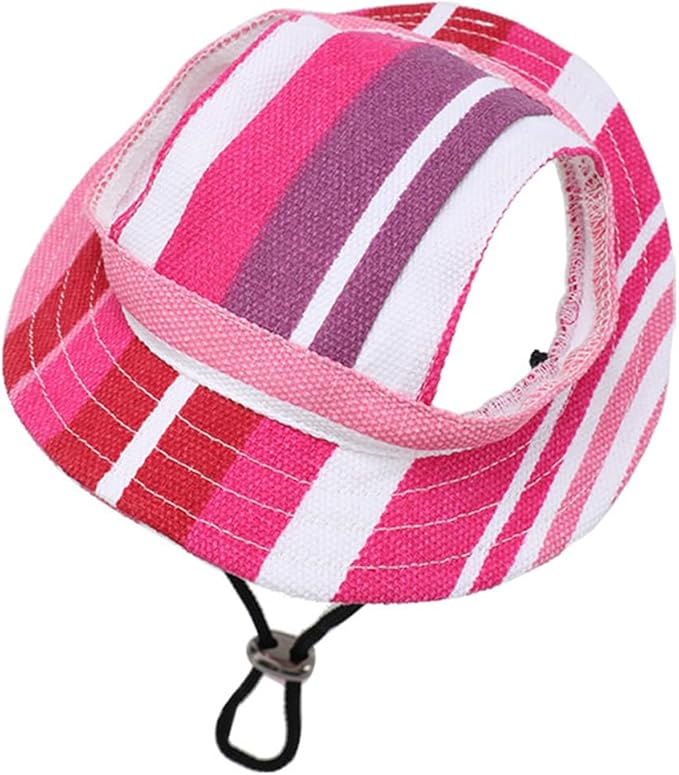 Round Brim Princess Hat Visor Hat Pet Dog Mesh Porous Sun Hat with Ear Holes for, Extra Dog Teddy, Pug, Chihuahua, Shih Tzu, Yorkshire Terriers, Papillon Z-2-rosered Large