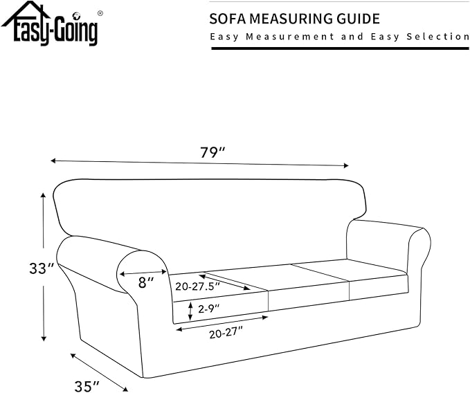 Easy-Going 100% Dual Waterproof 4 Pieces Stretch Soft Couch Cover for Dogs, Sofa Slipcover for 3 Separate Cushion Couch Leakproof Furniture Protector for Kids, Pets Christmas Red