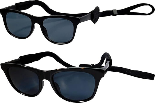G006 Dog Pet 80s Costume Sunglasses Prop Photoshoot Medium Breeds 20-40 lbs (2-Pack Black+ Matte Black)