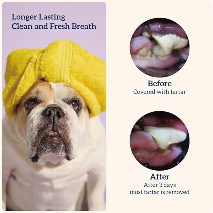 Groovies Flexible Dog Dental Chews with Patented DentalFit Technology to Help Support Tartar Control & Fresh Breath, XLarge Dog Chews for 50-100 lb Dogs, USA Manufactured Oral Care, 4 Chews