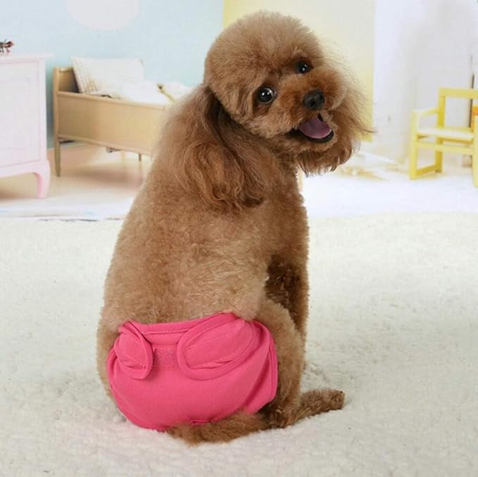 Dog Sanitary Pant,Breathable Cotton Washable Female Dog Diaper Dog Suspender Nappy Menstrual Underwear Pants for Girl Female Dog Menstruation and Avoid Harassment (XS)