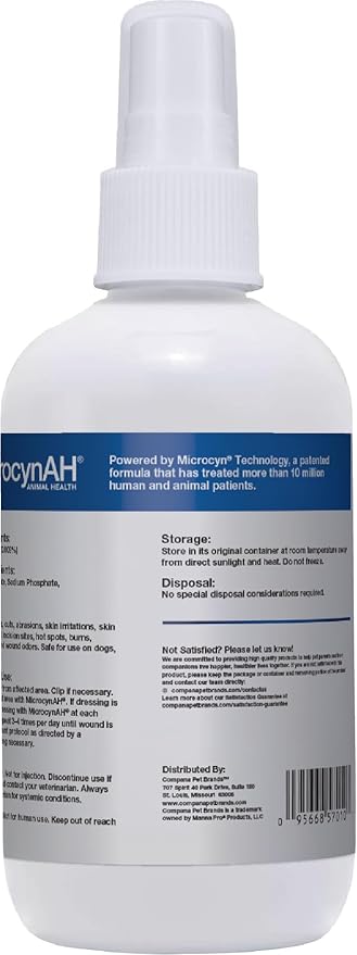 Manna Pro Microcyn AH Wound & Skin Care Spray for Pets 89ml, 3 Ounces, WHITE