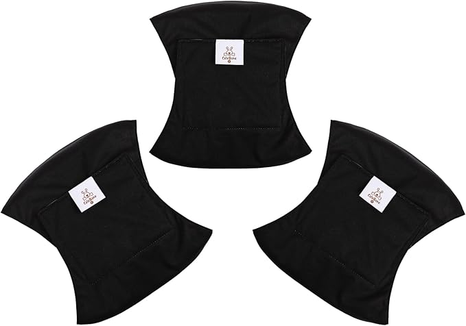 CuteBone Dog Diapers Male Washable Belly Band for Male Dogs Wraps Black 3pcs a Pack DM44M