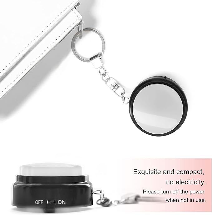 Recordable Talking Button with Keychain, 20s Voice Recording Time Sound Button Answer Buzzers Funny Buttons Record Your Own Words Also Used for Dog Training - White and Black (Battery Included)
