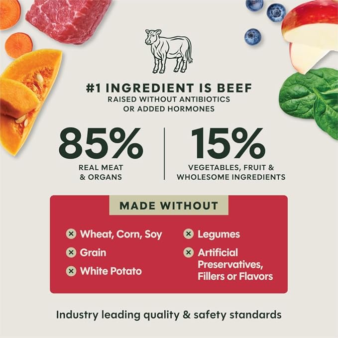 Instinct FreshDried Bites, Natural Freeze-Dried Dog Food, Grain-Free - Grass-Fed Beef, 3 oz. Bag