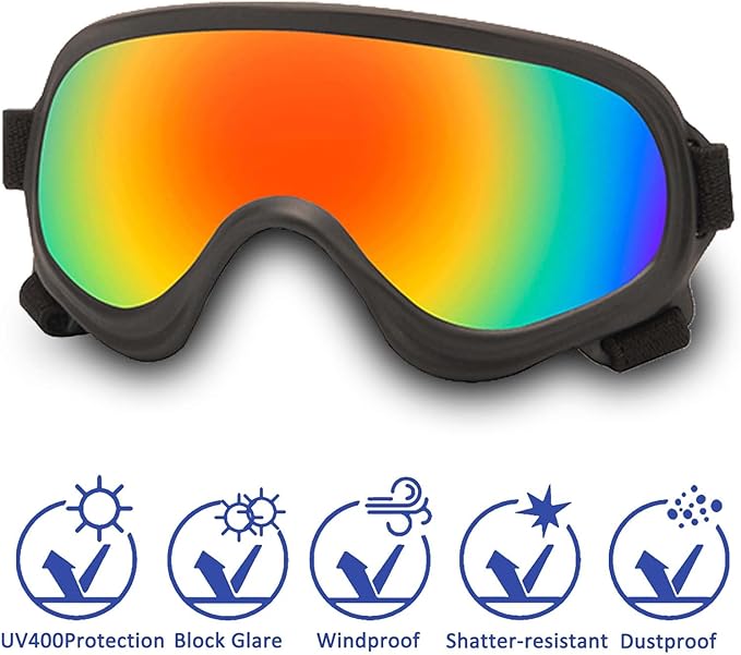Dog Sunglasses,Doggles Anti-UV Protection, Pet Sunglasses with Adjustable Strap, Suitable for Motorcycle Car Driving Bike Riding Hiking Swimming Wind Dust Fog Dog Eye Protection
