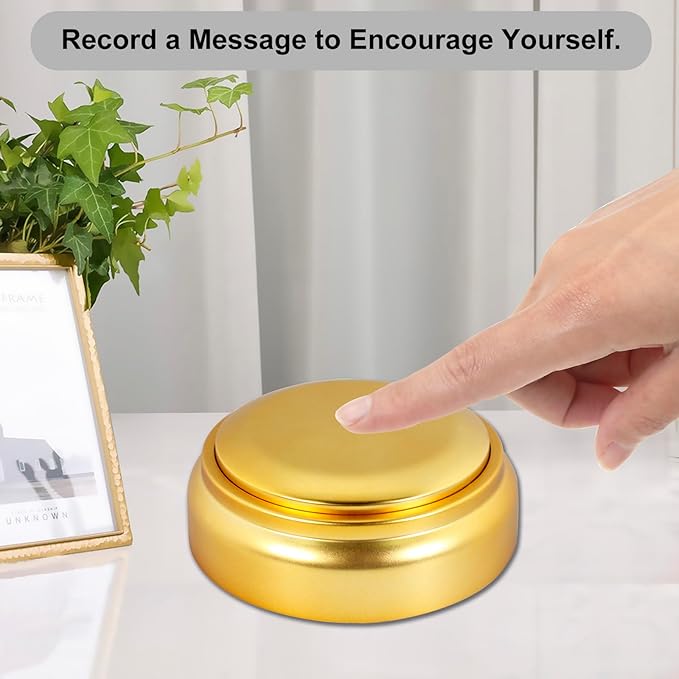 Gold Voice Custom Recordable Buttons 30 Second Voice Dog Talking Buttons Recordable and Playback Message for Classroom Fun Study Gift Voice Messages to Parents, Friends and Yourself