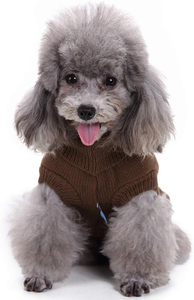 Warm Classic Turtleneck Pet Sweater - Cute Winter Coat for Small, Medium & Large Dogs & Cats - Christmas Sweater for Girls & Boys