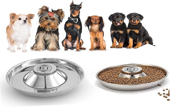 Puppy Bowls for Litter, 2 Puppy Food Bowl, Stainless Steel Puppy Feeding Bowls, Puppy Mush Bowl,11.5'', Food Feeding Puppy Weaning Bowl for Small Medium Large Pets, Puppy Feeder Bowl, Puppy Saucer