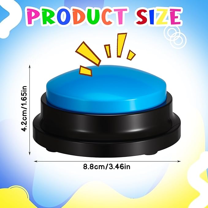 10 Pieces Recordable Answer Buzzers Button Answer Buzzers Game Show Buzzer Recordable Button Classroom Buzzers Perfect for Study Office Home and Pet Buttons Training Toy Multicolor